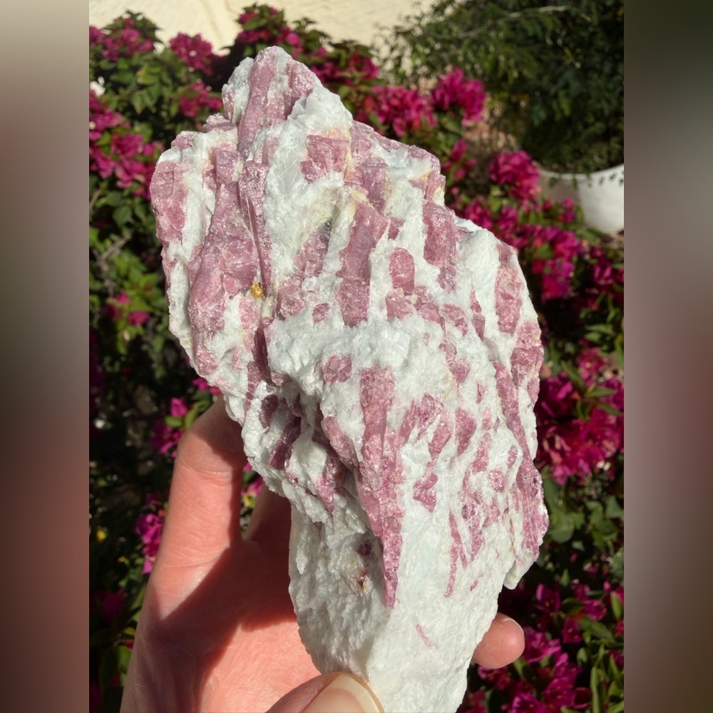 Pink Tourmaline in Quartz on Stand - Picture 9 of 9